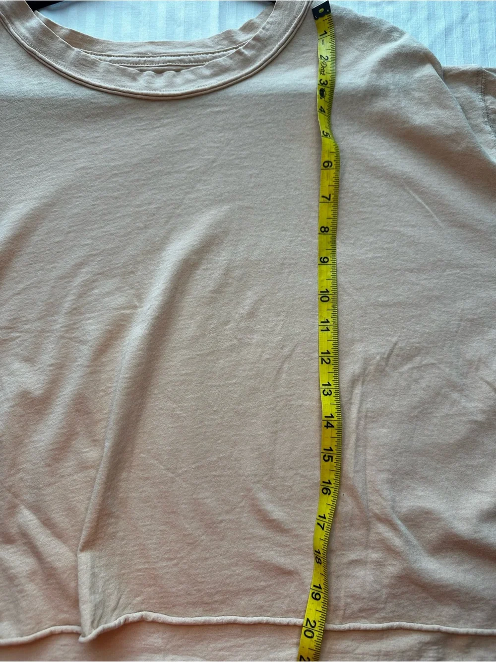Free People We The Free Perfectly Oversized Cropped Tee Shirt Beige Tan Large